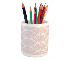 Pink Victorian Pattern Pencil Pen Holder