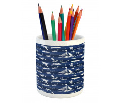 Grunge Anchor Ship Pencil Pen Holder