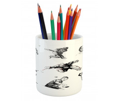 Sports Theme Sketch Pencil Pen Holder