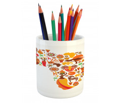 Map Pencil Pen Holder