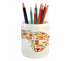 Travel Map Arts Pencil Pen Holder