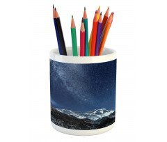 Starry Blue Night Cosmos Pencil Pen Holder