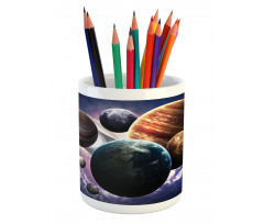 Milky Way Planets Space Pencil Pen Holder