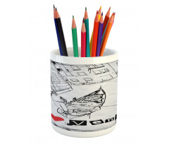 Venetian Canal Art Love Pencil Pen Holder