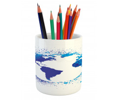 Globe Ink Effect Map Pencil Pen Holder