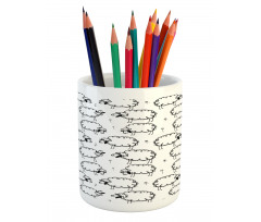 Funny Sheeps on a Meadow Pencil Pen Holder