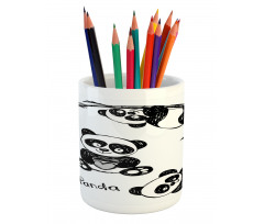 Hand Drawn Panda Poses Pencil Pen Holder