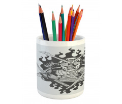 Ghost Ninja Fire Oriental Pencil Pen Holder