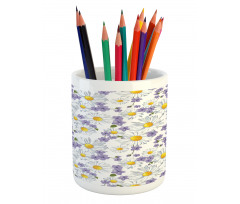 Blossoming Wild Flowers Pencil Pen Holder