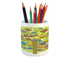 Canary Bird Fun Family Pencil Pen Holder