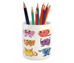 Cartoon Aliens Monsters Pencil Pen Holder