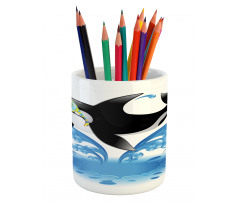 Whale with Sunglasses Pencil Pen Holder