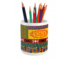 Primitive Tribal Pencil Pen Holder