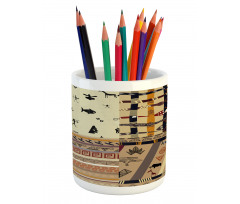 Primitive Native Animals Pencil Pen Holder