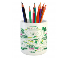 Celtic Curved Lines Art Pencil Pen Holder