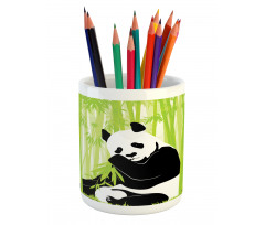 Panda in Bamboo Forest Pencil Pen Holder