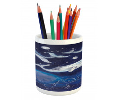 Space Universe Planet Pencil Pen Holder