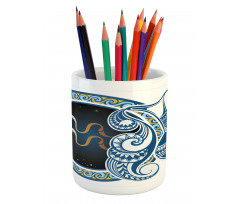 Aquarius Sign Pencil Pen Holder