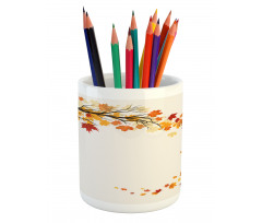 Flying Maple Leaf Seasons Pencil Pen Holder