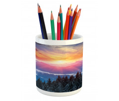 Sunset in Mountains Pencil Pen Holder