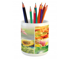 Flower Countryside View Pencil Pen Holder