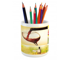 Vineyard Grape Harvest Pencil Pen Holder