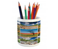 Springtime Countryside Pencil Pen Holder