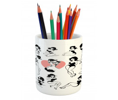 Woman Heart Tattoo Model Pencil Pen Holder