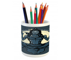 Yoga Lotus Asian Tiger Pencil Pen Holder