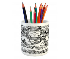 Third Eye Mandala Sketch Pencil Pen Holder