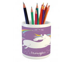 Purple Kids Rainbow Pencil Pen Holder