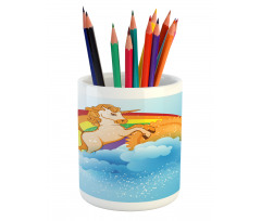 Cartoon Kids Rainbow Pencil Pen Holder