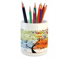 Flowers 4 Season Theme Pencil Pen Holder