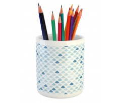 Raindrops White Navy Pencil Pen Holder