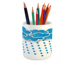 Puffy Clouds Rainy Day Pencil Pen Holder