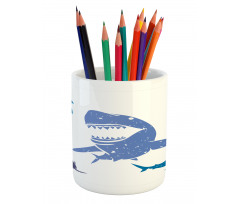 Grunge Sharks Wildlife Pencil Pen Holder