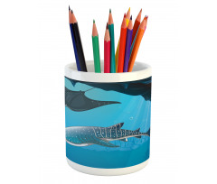 Swimming Shark Ocean Pencil Pen Holder