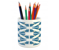 Moroccan Blue Leaves Pencil Pen Holder