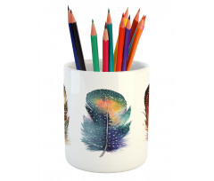 Feather Tribal Pencil Pen Holder