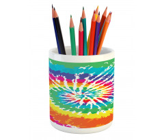 Rainbow Tie Dye Effect Pencil Pen Holder