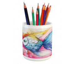 Watercolor Abstract Art Pencil Pen Holder