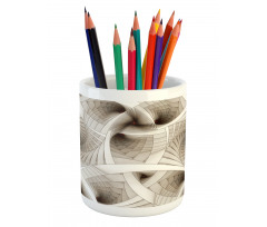 Abstract Digital Style Pencil Pen Holder