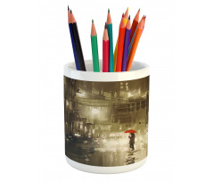 Romantic View Rainy Day Pencil Pen Holder