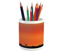 Safari Sunset with Gull Pencil Pen Holder