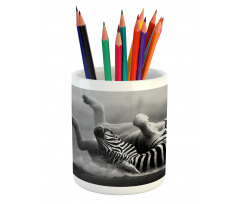 Savage Zebra Striped Pencil Pen Holder