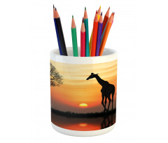 Giraffe in Wild Forest Pencil Pen Holder