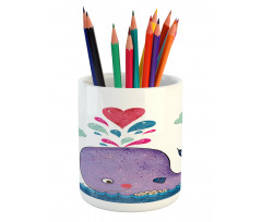 Smiley Whale with Cloud Pencil Pen Holder