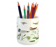 Lake Animals Plants Pencil Pen Holder