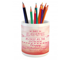 Pink Love Story Pencil Pen Holder