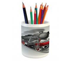 Railway Train Art Pencil Pen Holder